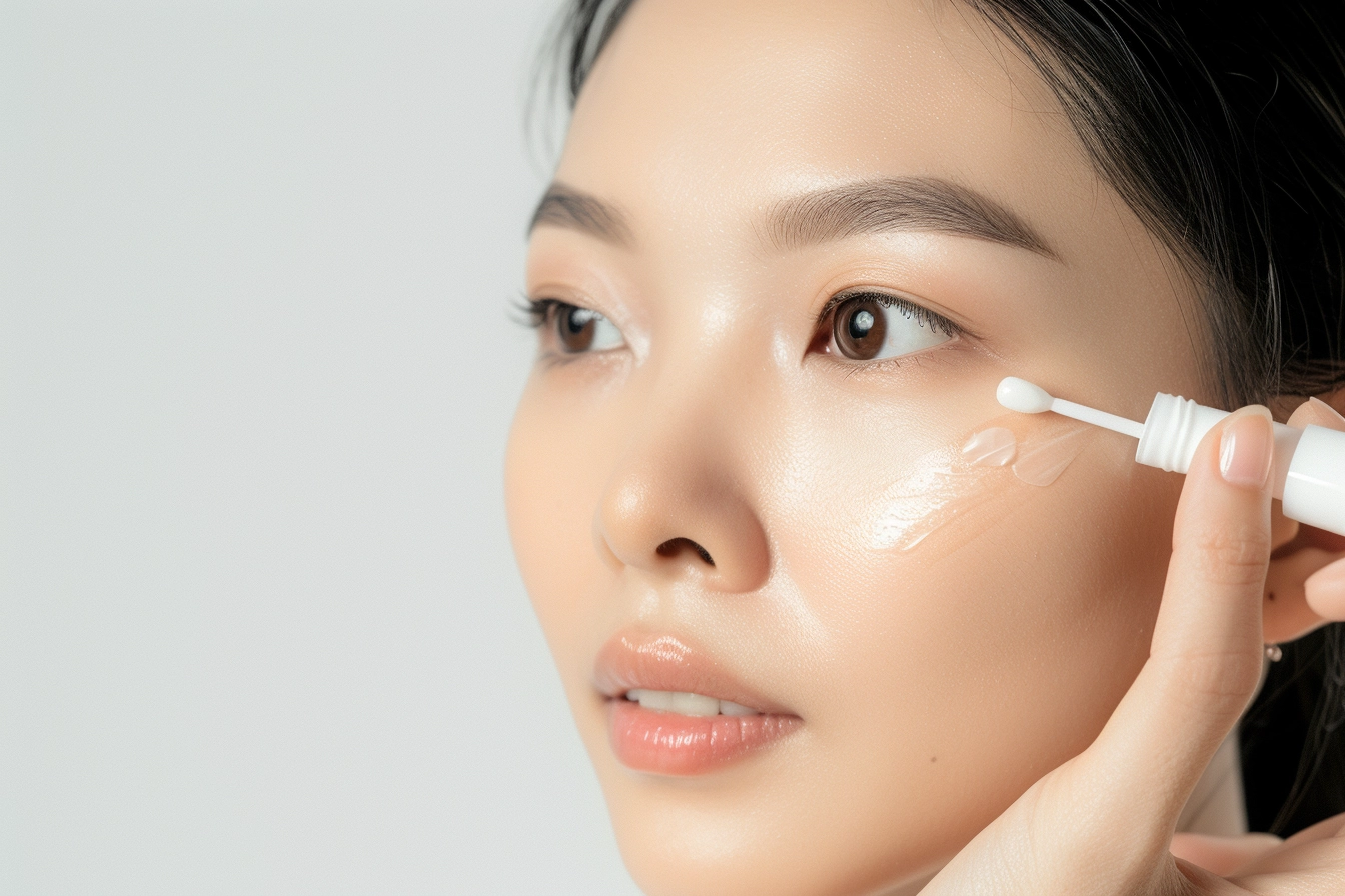 A variety of hydrating skincare products, including hyaluronic acid serums, rich moisturizers, and nourishing face masks, arranged neatly to promote skin moisture retention.